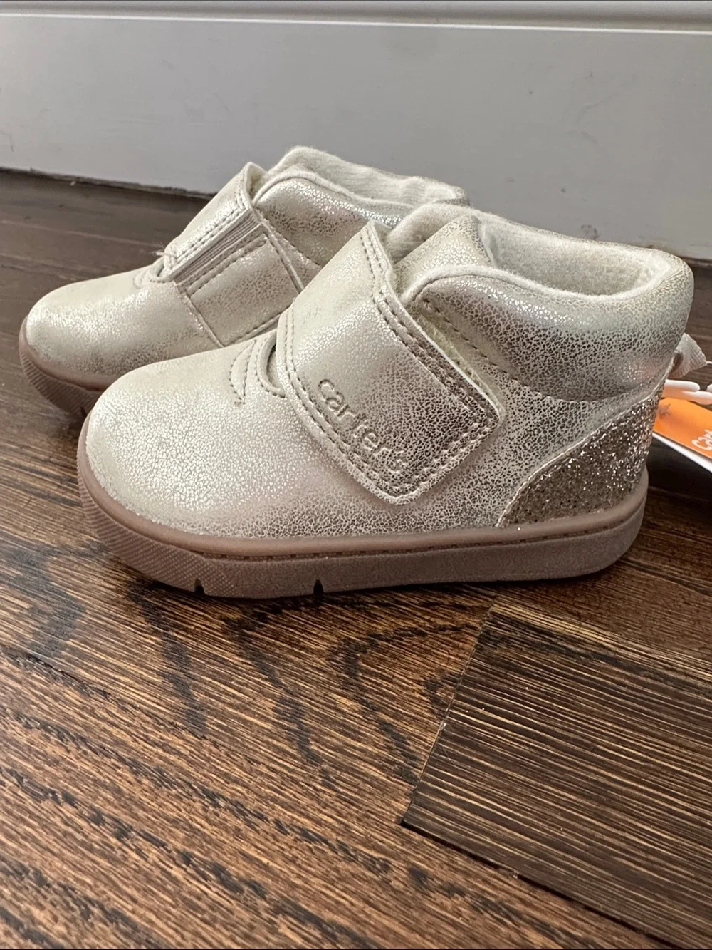Carter's Girls' Metallic Cream High-Top Sneakers/boot